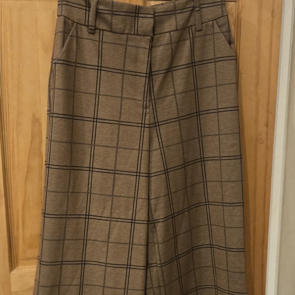 Plaid Wide Leg Pants